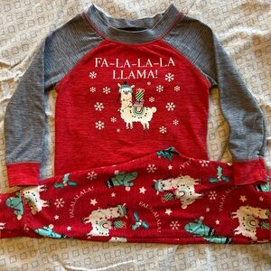 Festive Red Llama Kids Pajamas